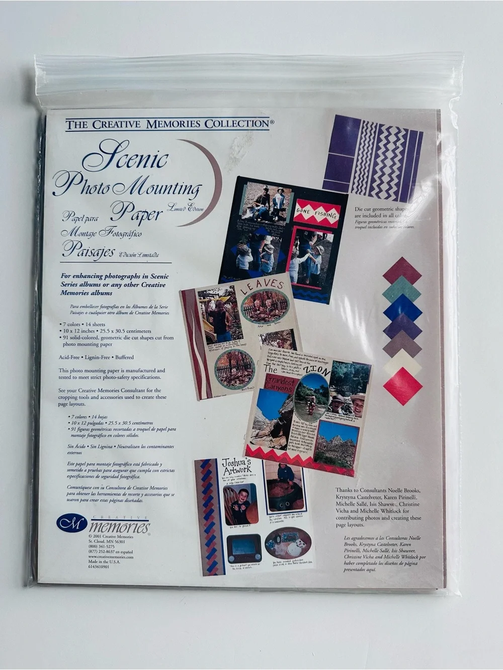 2001 RETIRED Creative Memories Scenic Photo Mounting Paper